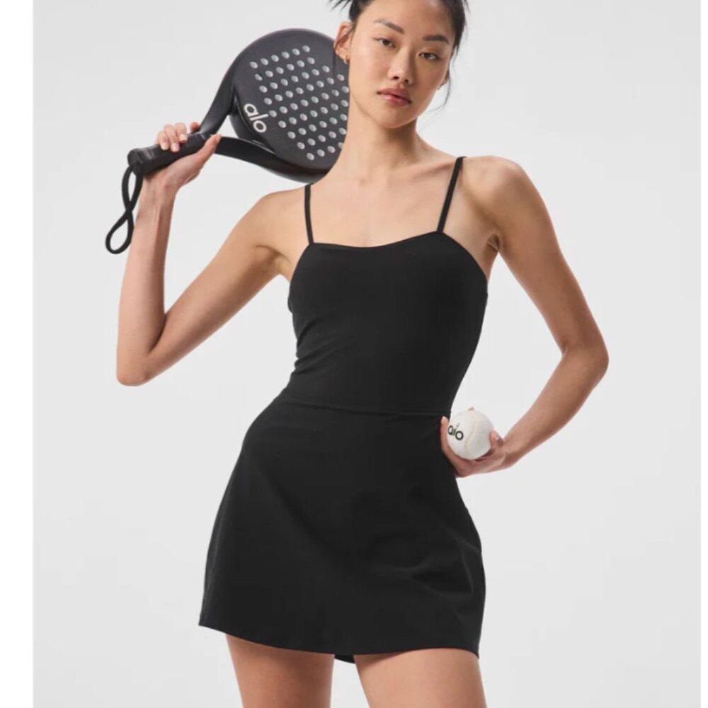 Alosoft Courtside Tennis Dress Black
